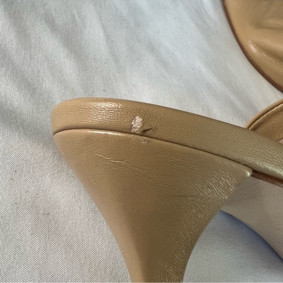 Free People Cara Beige Ruched Leather Square Toe Slip On Mules - Picture 11 of 11